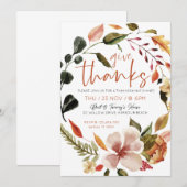 Uitnodiging voor Thanksgiving-diner - Geef Dank He (Voorkant / Achterkant)