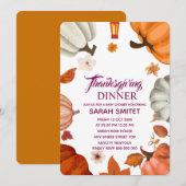 Uitnodiging voor Thanksgiving-diner | Laten we Inv (Voorkant / Achterkant)