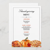 Uitnodiging voor Thanksgiving-diner Menu, Thanksgi (Voorkant / Achterkant)