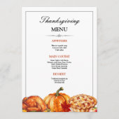 Uitnodiging voor Thanksgiving-diner Menu, Thanksgi (Voorkant)