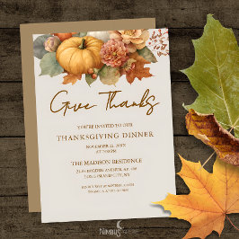 Uitnodiging voor Thanksgiving-diner met gedempte b