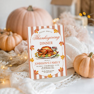 Uitnodiging voor Thanksgiving-diner met geroosterd