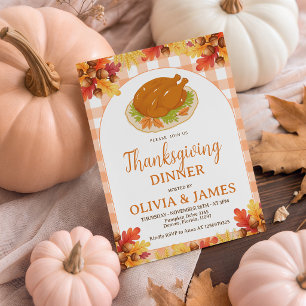 Uitnodiging voor Thanksgiving-diner met geroosterd