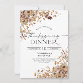 Uitnodiging voor Thanksgiving-diner met herfstblad (Voorkant)