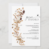 Uitnodiging voor Thanksgiving-diner met herfstblad (Voorkant)