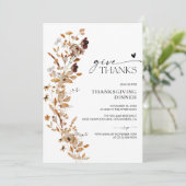 Uitnodiging voor Thanksgiving-diner met herfstblad (Staand voorkant)