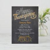 Uitnodiging voor Thanksgiving-diner met pompoen op (Staand voorkant)