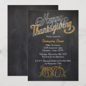 Uitnodiging voor Thanksgiving-diner met pompoen op (Voorkant / Achterkant)