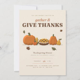 Uitnodiging voor Thanksgiving-diner met pompoen va