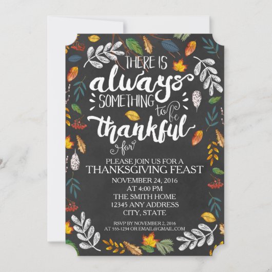 Uitnodiging voor Thanksgiving-dinerfeest (Voorkant)