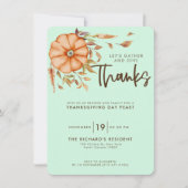 Uitnodiging voor Thanksgiving Dinner Boho Groen Th (Voorkant)