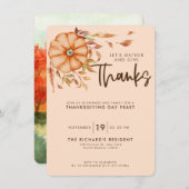 Uitnodiging voor Thanksgiving Dinner Boho Koffie T (Voorkant / Achterkant)