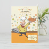Uitnodiging voor Thanksgiving Dinner Chef (Staand voorkant)