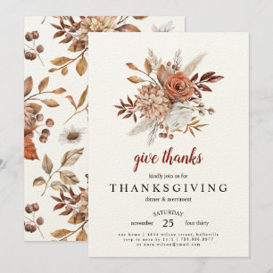 Uitnodiging voor Thanksgiving Dinner   Dank geven