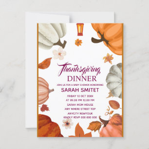 Uitnodiging voor Thanksgiving Dinner Laten we sa