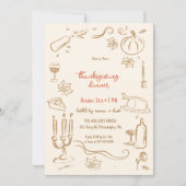 Uitnodiging voor Thanksgiving Dinner met een speel (Voorkant)