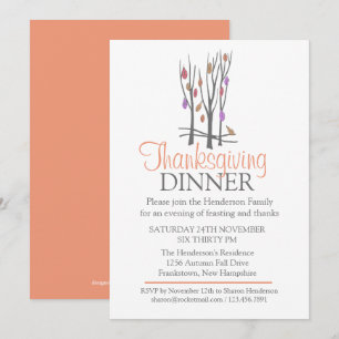 Uitnodiging voor Thanksgiving Dinner onder de boom