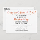 Uitnodiging voor Thanksgiving Dinner Schrift (Voorkant / Achterkant)
