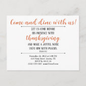 Uitnodiging voor Thanksgiving Dinner Schrift (Voorkant)