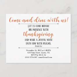 Uitnodiging voor Thanksgiving Dinner Schrift