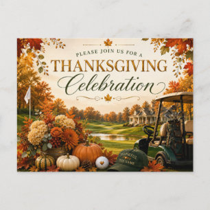 Uitnodiging voor Thanksgiving-golfviering Briefkaart