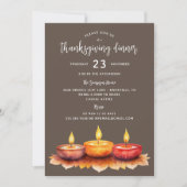 Uitnodiging voor Thanksgiving Kaarsen Dinner Party (Voorkant)