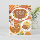 Uitnodiging voor Thanksgiving-kalfsmaaltijd (Staand voorkant)