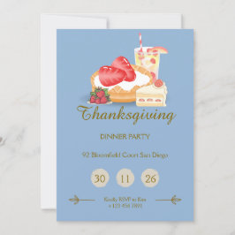 Uitnodiging voor Thanksgiving met koele toon | Din