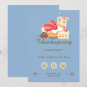 Uitnodiging voor Thanksgiving met koele toon | Din (Voorkant / Achterkant)