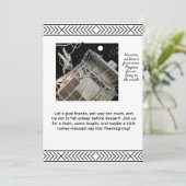 Uitnodiging voor Thanksgiving met ruimtethema (Staand voorkant)