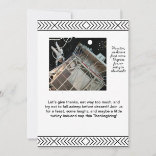 Uitnodiging voor Thanksgiving met ruimtethema