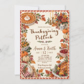 Uitnodiging voor Thanksgiving Potluck (Voorkant)