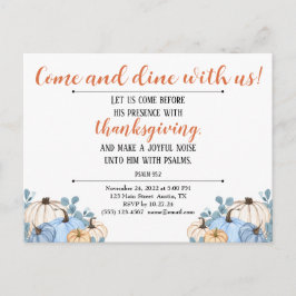 Uitnodiging voor Thanksgiving Schriftuur Pompoenve