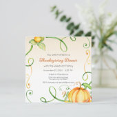 Uitnodiging voor Thanksgiving, Thanksgiving Dinner (Staand voorkant)