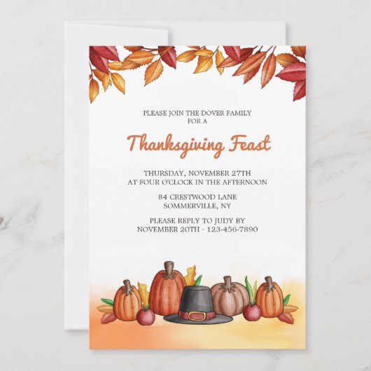 Uitnodiging voor Thanksgiving van het Pet van de p (Voorkant)