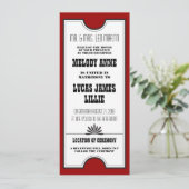 Uitnodiging voor theater Ticket Wedding (Staand voorkant)