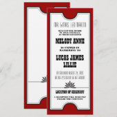 Uitnodiging voor theater Ticket Wedding (Voorkant / Achterkant)