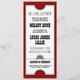 Uitnodiging voor theater Ticket Wedding