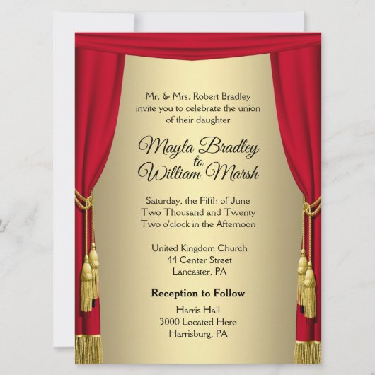 Uitnodiging voor theaterweddenschappen (Voorkant)