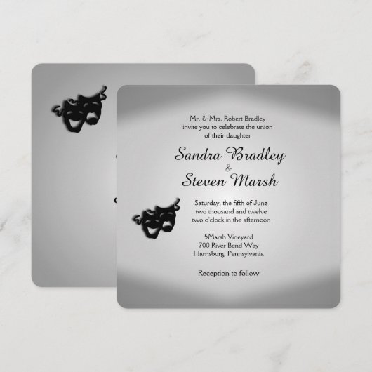 Uitnodiging voor theaterweddenschappen (Voorkant / Achterkant)