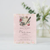 Uitnodiging voor Theepartij Bruidsbruiloft met Blo (Staand voorkant)