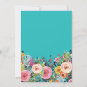 Uitnodiging voor Theepartij Bruidsfeest Bloemen (Achterkant)