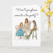 Uitnodiging voor theepartij van zeemeerminprinses, (Gele Bloem)