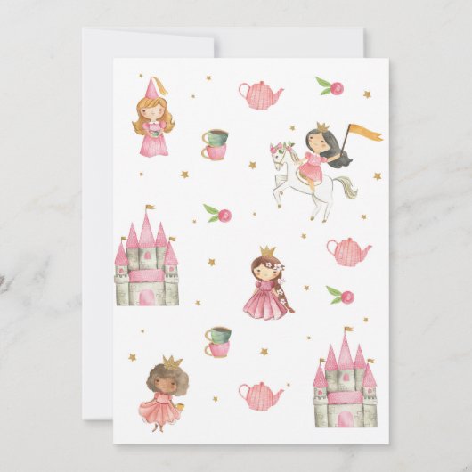 Uitnodiging voor Theepartijtje Koninklijke Prinses (Achterkant)