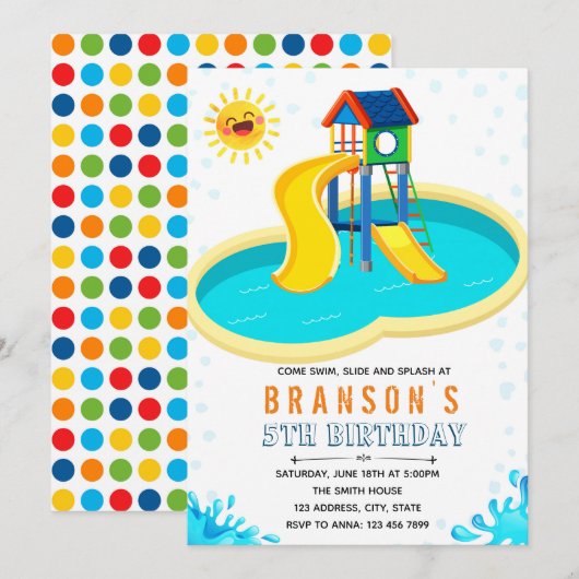 Uitnodiging voor themadag van het pretpark (Voorkant / Achterkant)