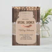 Uitnodiging voor themafeedag van Rustic lace mason (Staand voorkant)