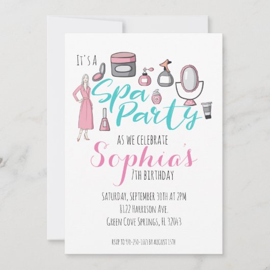 Uitnodiging voor themafeesten in Spa (Voorkant)