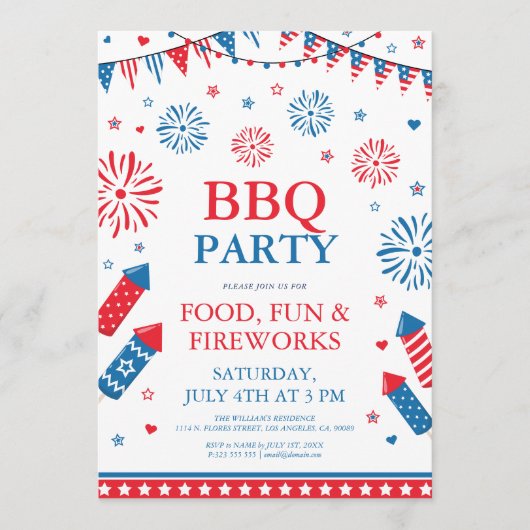 Uitnodiging voor themafeesten op 4 juli (Voorkant)