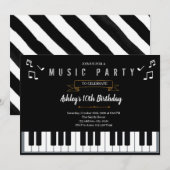 Uitnodiging voor themapartement Piano (Voorkant / Achterkant)