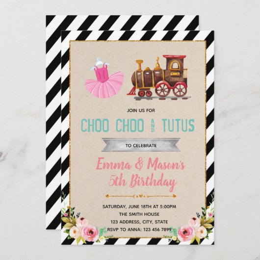 Uitnodiging voor thematoeage van Cute Tratus (Voorkant / Achterkant)